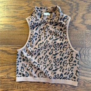 Bozzolo Brown Leopard Print Top S/M for women